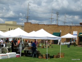 The waterfront market encouraging local food and crafts vendors